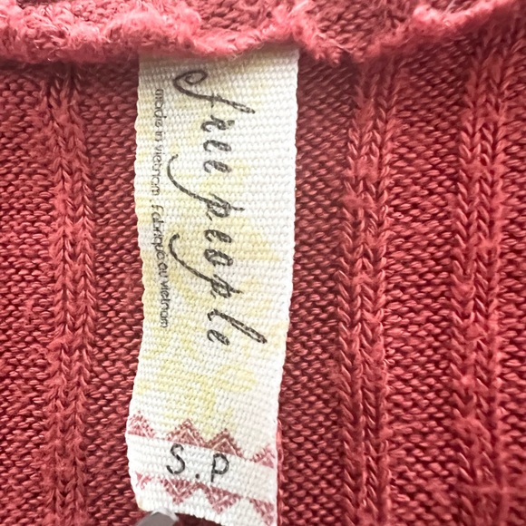 We the Free Pacific Thermal Terracotta Long Sleeve Raw Hem Boho Top Size Small - Picture 3 of 8